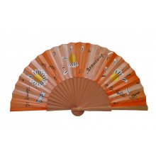 Ventilador de cetim desenhado e pintado à mão "Piano Pianissimo